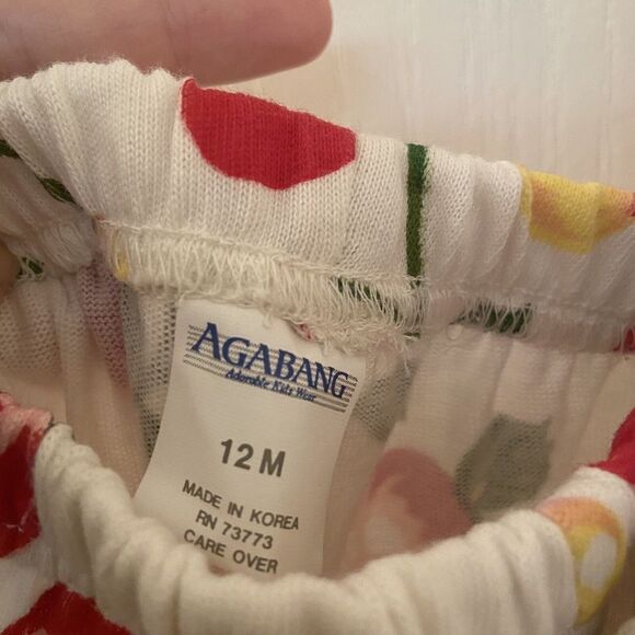 Agabang Cherry 2 Piece Ruffle Top and Pants Set Baby Girls Size 12 Months NWT - Picture 5 of 8